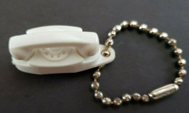 Vintage 1960&#39;s The Princess Phone Rotary Dial Telephone White Key Chain Charm T2 - £9.76 GBP