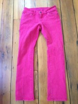 Delias Morgan Faded Red Pink Denim Cotton Blend Womens Jeans Pants 8R 30&quot; - £15.46 GBP