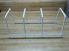 vintage dish rack storage rack wire rubber coated - $23.70