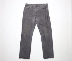 Vintage 90s Gap Denim Mens Size 38x31 Distressed Straight Leg Denim Jeans Black - £42.80 GBP