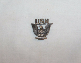 US Navy USN Enlisted Eagle Hat Cap Badge 1/20 Silver Filled Pin - £7.90 GBP
