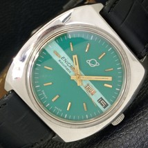 Enicar Automatic 167 Swiss Mens Day&amp;Date Green Color Dial Watch a433046-1 - $119.99