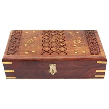 Beautiful Wooden Jewelery Box Women Jewel Organizer Hand Carvings Gift 1... - £27.18 GBP