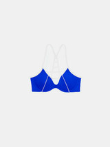 Victorias Secret Blue Strappy Back Scoop Top Bikini Bathing Suit Swim Large DD - £39.22 GBP