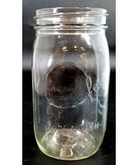 Vintage Glass Long Life Wide Mouth Quart Mason Jar with Side Measurements - £19.41 GBP