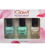 iGlow Nail Polish 3 piece set, Glass Green / Seafoam / Vanilla Sparkle, ... - £7.18 GBP