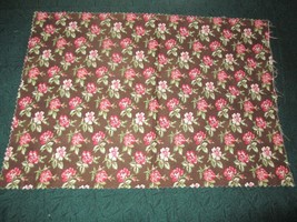 Fabric Concord House &quot;3-Tone Pink Floral&quot; also White Flower &amp; Olive Leaf... - $1.25