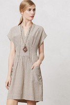 NWT $148 ANTHROPOLOGIE FIRST BLUSH LOVE PRINT BEIGE DRESS by LIL 2 - £27.93 GBP