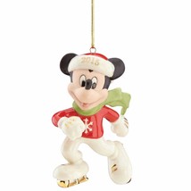 Lenox Disney 2015 Mickey Figurine Ornament Annual Off To The Rink Skatin... - $50.00