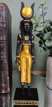 Egyptian Standing Goddess Of Magic And Healing Ra Isis With Sun Disc Figurine - £16.68 GBP