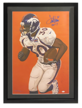 Terrell Davis Autographed &quot;HOF 17&quot; Denver Broncos 20&quot; x 30&quot; Framed Photo JSA - £304.92 GBP