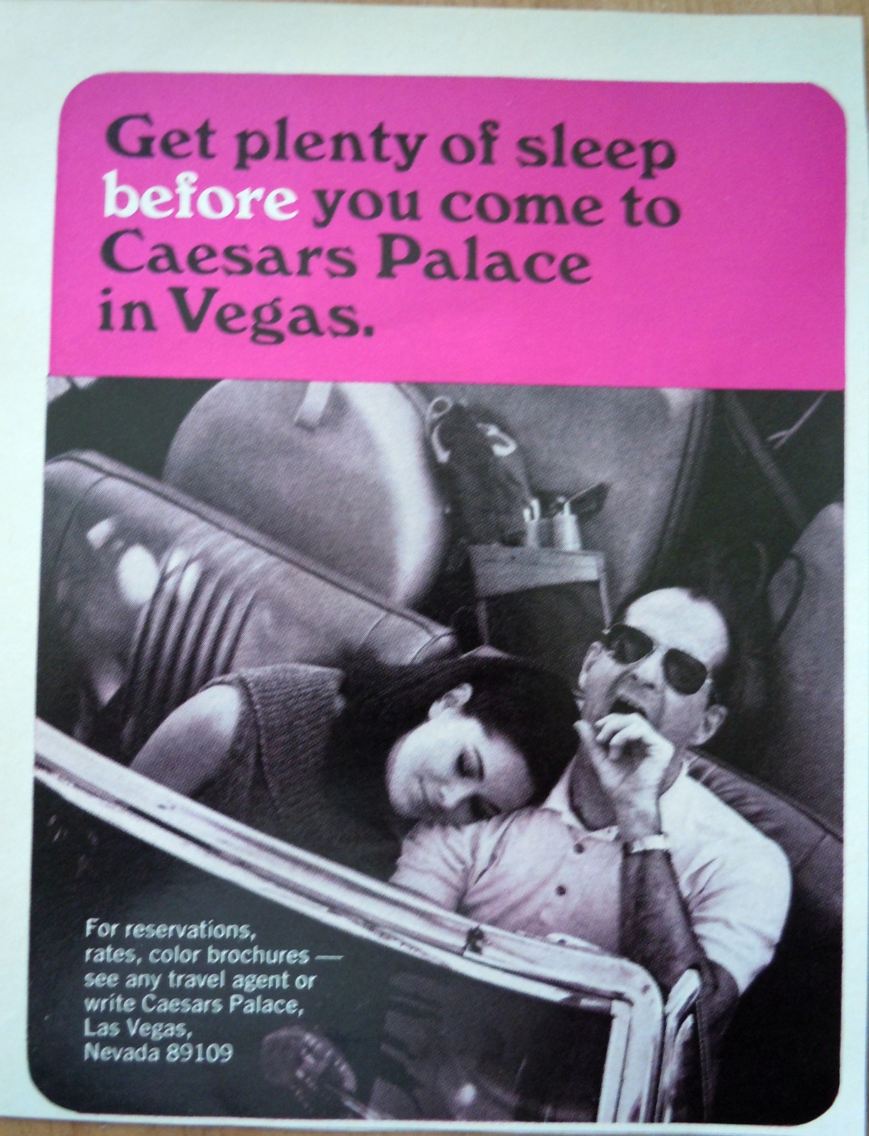 Get Plenty Of Sleep Caesars Palace In Vegas Print Magazine Advertisement... - $2.99
