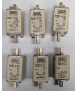 Lot of 6 SIBA NH00 Fuse Link - 125A 500VAC 120kA gL/gG Blade - $59.39