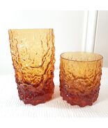 Selezione IVV Italian Crystal Glacier Ice Bark Glass Tumblers x2 brown a... - $85.00