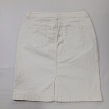 Charter Club Women's White Cotton Blend Rear Slit Denim Skirt Sz 10 (32W × 22L) image 11
