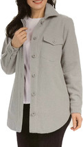 Hilary Radley Ladies&#39; Size Large, Button Front Shirt Jacket, Gray - £27.33 GBP