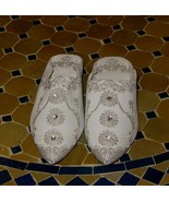 Wedding slippers- White wedding slippers -White silver slippers -Bridal ... - $752.92 MXN