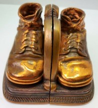 Antique Vintage Bronze Copper Baby Shoes Bootie Bookends Art Deco Home Decor  - £22.82 GBP