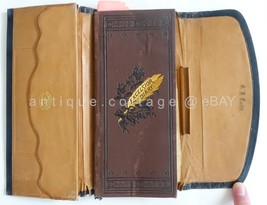 1890 Antique E.Y Carter Ny Leather Billfold Document Coin Wallet Diary Names - £54.43 GBP