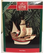 Hallmark Santa Maria Christmas Ornament 1992 Christopher Columbus Ship Boat - £4.53 GBP