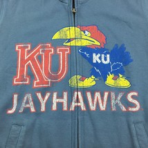 Distant Replay Kansas University Jay Hawks KU Blue Zippered Hoodie Size ... - £27.45 GBP