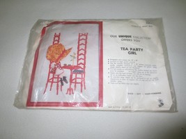 COMPLETE Vintage C.S.C. Applique TEA PARTY GIRL Kit #0304 - 16&quot; x 22&quot; - £3.95 GBP