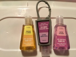 Bath &amp; Body Works Pocketbac anti bacterial hand gel lot with gray holder - £10.37 GBP