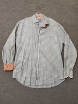 Jack Stone by Thomas Dean Shirt Mens XL Plaid Long Sleeve Button Up Flip Cuff - £19.39 GBP