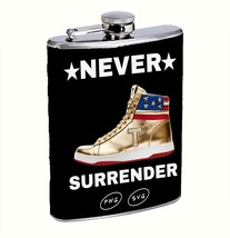 Trump Never Surrender Boot 8oz Stainless Steel Flask Drinking Whiskey Li... - £11.62 GBP