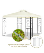 Costway 2 Tier 10&#39;x10&#39; Patio Gazebo Canopy Tent Shelter Awning Steel Frame - £197.58 GBP