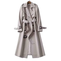 New 2022 Spring Autumn Trench Coat Woman New Korean Double Breasted  Mid Long Wo - £38.22 GBP