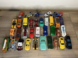 Mixed Lot Of 30 Cars - Diecast, Hot Wheels, Helicopter, Boy Toys - $18.99