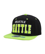 Seattle City Snap Back Two Toned Neon Hat Embroidered Casual Baseball Cap - £7.83 GBP