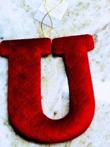 Target-Wondershop Christmas Tree Red Velvet Monogram Ornament. Letter “U”. - £23.78 GBP