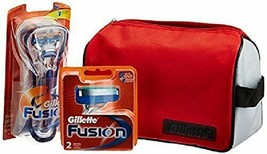 Gillette Limited edition Travel pack Fusion Razor + 2 cartridges + Gillette Bag - $38.94