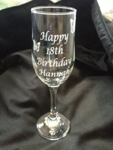 Personalised Happy 18th Birthday (add name) Champagne Glass Flute with Butterfli - £16.61 GBP