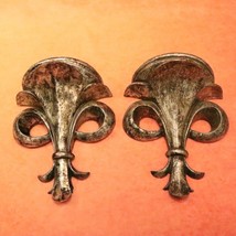 2 piece wall decoration shelves Baroque detailed silver rustic details 1... - $30.00