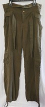 Victoria&#39;s Secret London Jean Chino Foldover Cargo Tercel Pants Size 6 ~ Green - £23.69 GBP