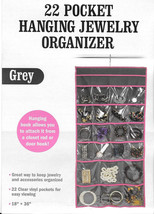 22 Pocket Hanging Jewelry Organizer Get Organized 18&quot; x 36&quot; Free Shipping - £7.01 GBP