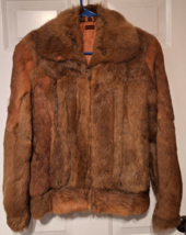 Vintage Genuine 100% French Rabbit Fur Jacket Coat Satin Lined Size Peti... - $58.20