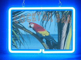 Parrots Cocktail Alcoholic Beverage Cheers #3 Happy Hour Advertising Neon Sign - £61.77 GBP