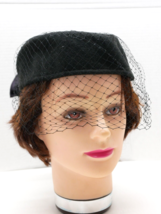 Vintage Women’s Bollman Doeskin Felt Wool Fascinator Hat with Bow and Mesh Veil - £23.51 GBP