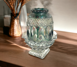 Westmoreland Wakefield Waterford Green Thumbprint Fairy Lamp Vintage RARE 7.5&quot; - £146.19 GBP