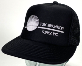 Turf Irrigation Supply Hat-Mesh-Black White-Snapback-Puff Paint Logo-Tru... - $21.51