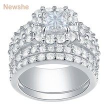 Halo Wedding Rings For Women 4 Carats Cross Cut AAAAA Zirconia Classic Jewelry 9 - £58.36 GBP