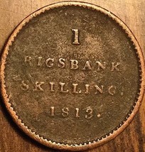 1813 DENMARK 1 RIGSBANKSKILLING COIN - £11.74 GBP