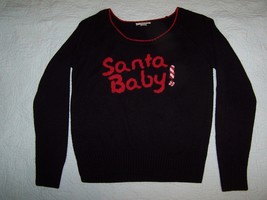 ROUTE 66 Womens Black SANTA BABY Long Sleeve Thin Sweater Size M - $19.95