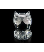 HW Spode Crystal Glass Paperweight, Abstract Owl s Head on Pedestal Base - £18.63 GBP