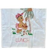 Vintage Lunch Kitchen Dish Tea Towel Coconuts Falling From Tree MCM 15 x... - $23.17