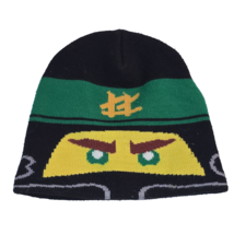 H&amp;M Boys Lego Figure Ninjago Hat Beanie Cap Black Green Winter - $194.77 MXN
